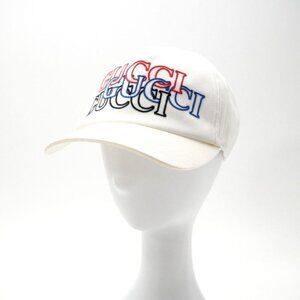 Gucci Never Usedmade in 2024 Cap Size L 59 Logo Embroidery White Cotton baseball hat with embroidery in white | GUCCI® INT main image 4